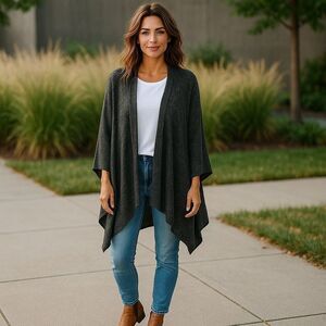 Lane Bryant Heathered Glitter Open Front Cardigan Sweater